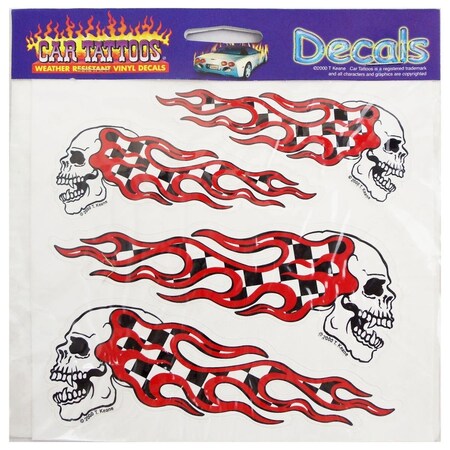 Olympian Athlete Car Tattoos Racing Skulls Weather Resistant Vinyl Decals - 4 Piece OL3350958